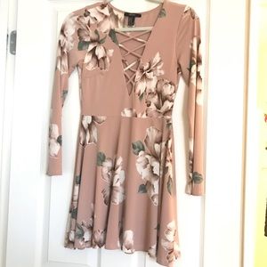 Taupe Floral Dress (Forever 21)